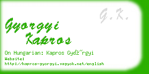 gyorgyi kapros business card